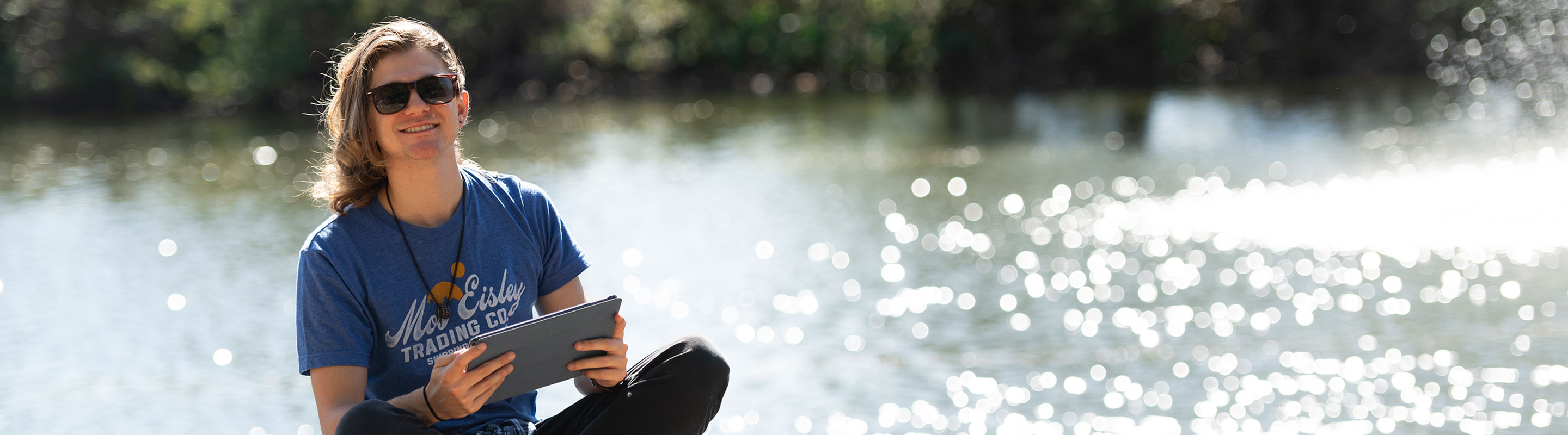 Student Studying at Audubon Park