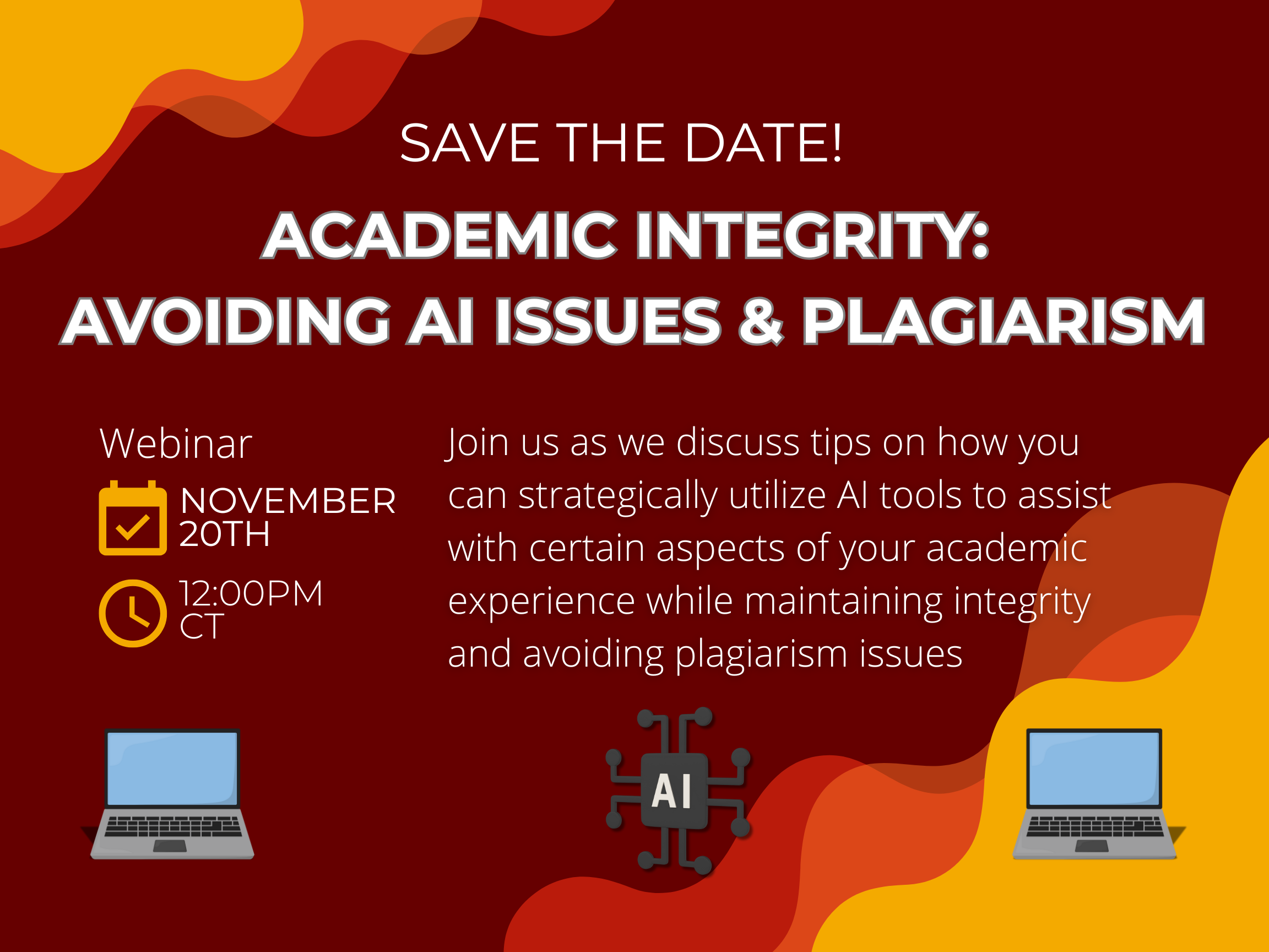 Academic Integrity Webinar flyer